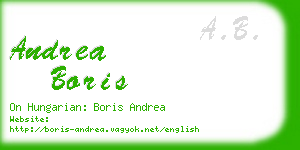 andrea boris business card